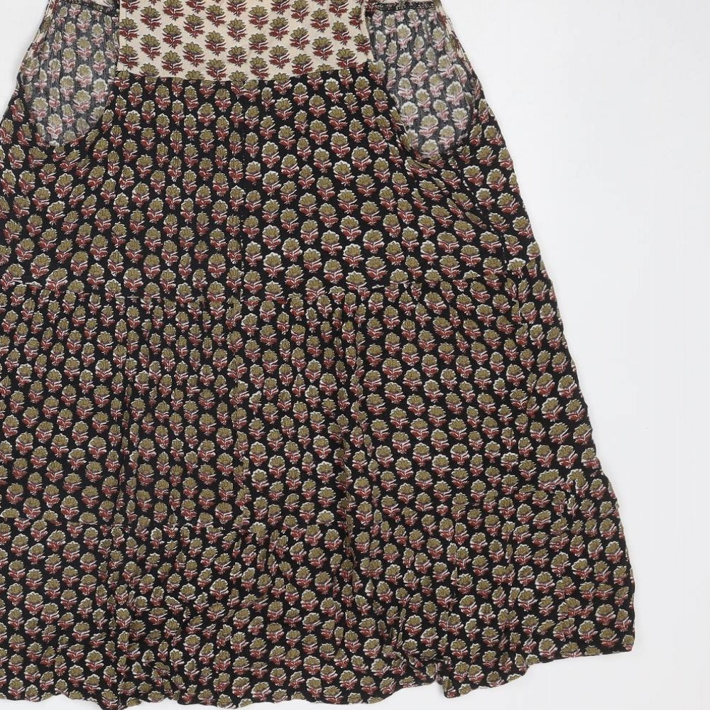 Pull&Bear Womens Multicoloured Geometric Viscose Sheath Size S V-Neck Tie