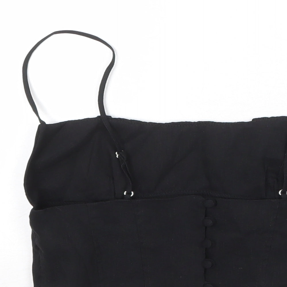 Womens UK Size S Zara Black Cropped Tank