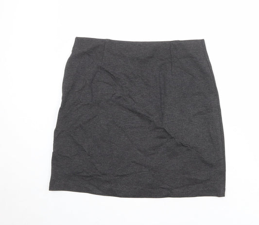 Marks and Spencer Womens Grey Polyester A-Line Skirt Size 32 in