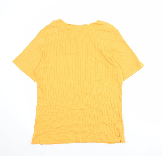 Womens UK Size L Canada Orange Basic T-Shirt