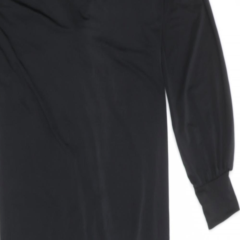 Boohoo Womens Black Polyester Shift Size 6 V-Neck Pullover