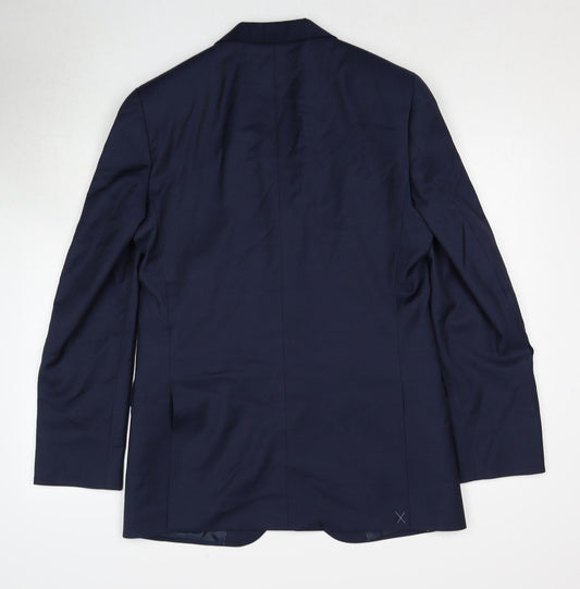 Autograph Mens Blue Wool Jacket Suit Jacket Size 38 Regular
