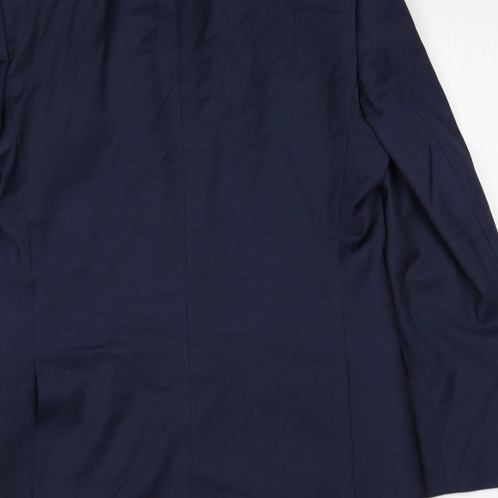 Brand and care label for Autograph men’s blue wool jacket suit jacket, size 38, regular