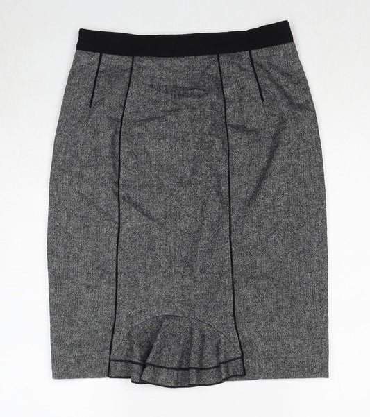Coast Womens Grey Polyester Straight & Pencil Skirt Size 12 Zip