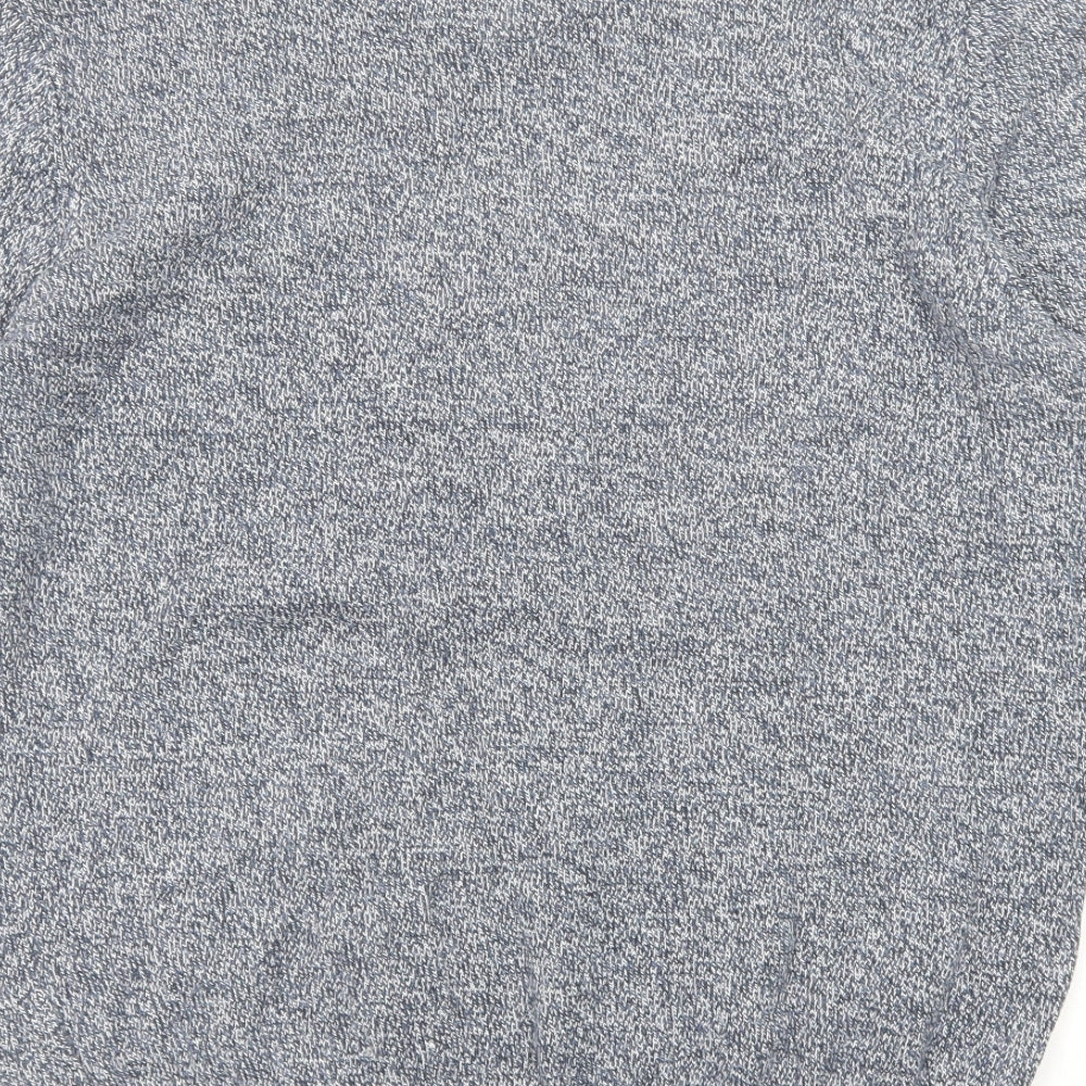 Maine New England Mens Blue V-Neck Cotton Pullover Jumper Size L Long Sleeve