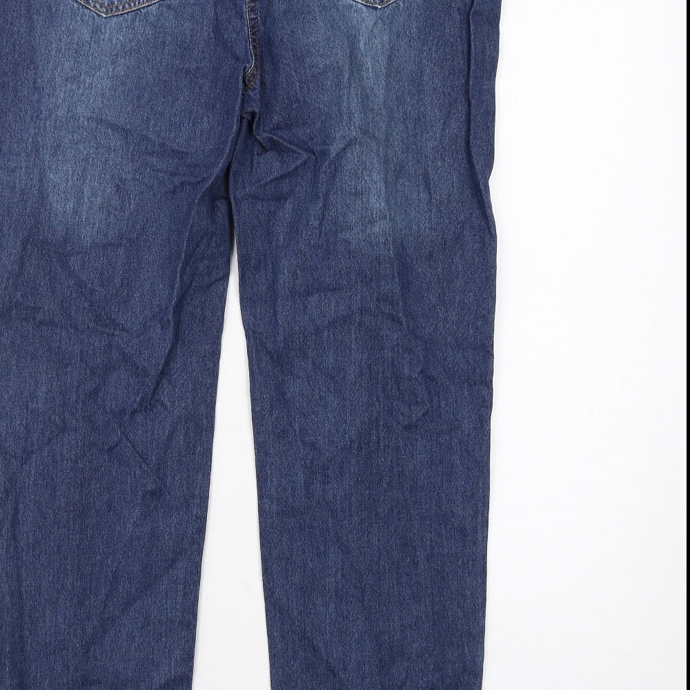 Quiz Womens Blue Cotton Straight Jeans Size 12 Regular Zip