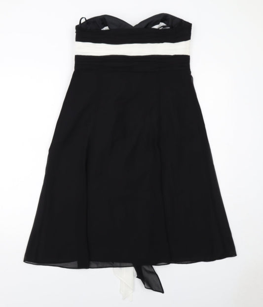 Debut Womens Black Colourblock Polyester Ball Gown Size 12 Sweetheart Zip