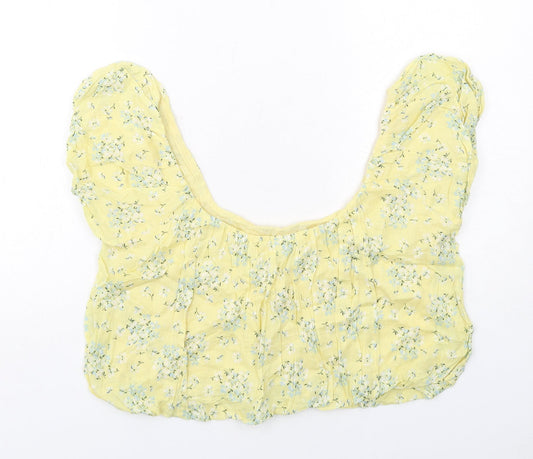 Womens UK Size 10 ASOS Yellow Cropped Tank