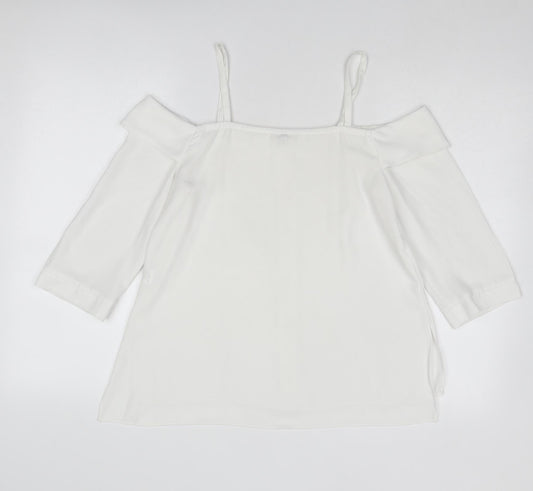 Womens UK Size 10 River Island White Basic Blouse