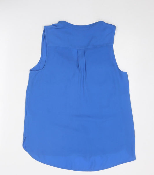 Womens UK Size 10 New Look Blue Basic Button-Up