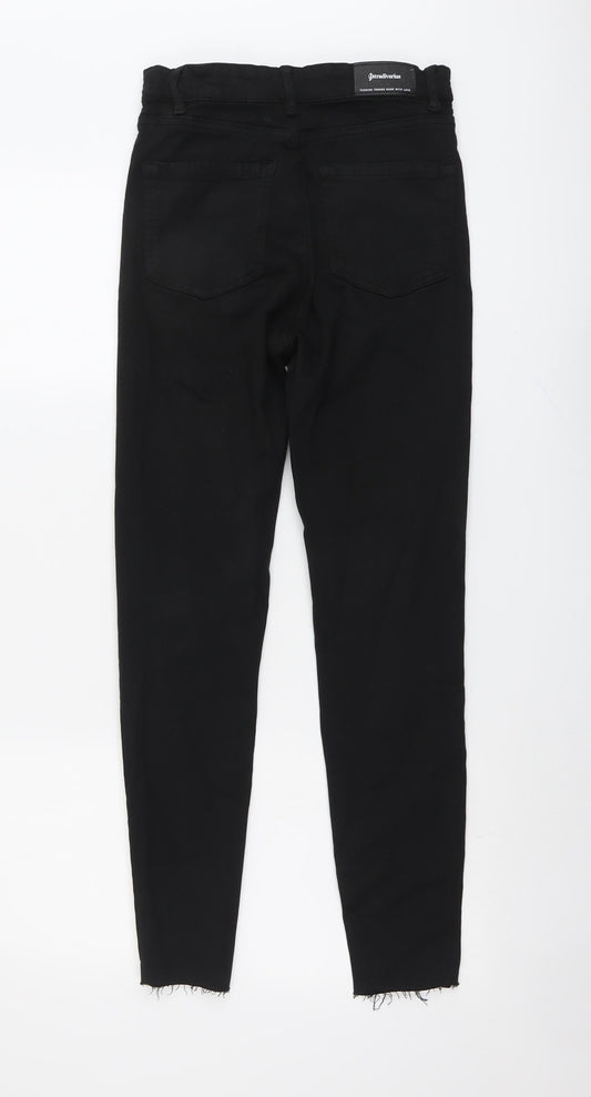 Womens UK Size 8 Stradivarius Regular Fit Skinny Black Jeans