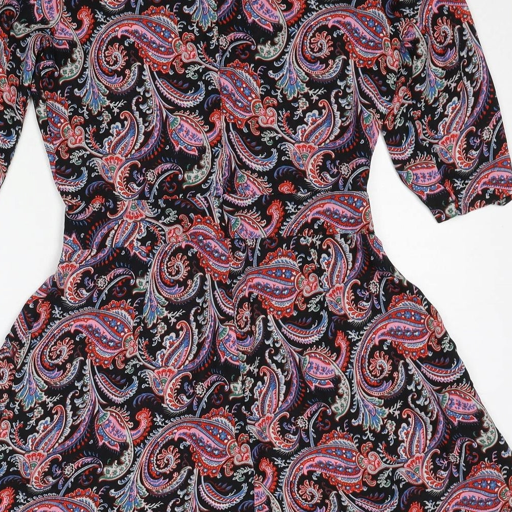 Boohoo Womens Multicoloured Paisley Polyester Playsuit One-Piece Size 8 Zip