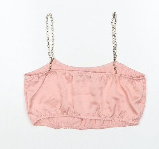 Womens UK Size 6 Missguided Pink Cropped Tank