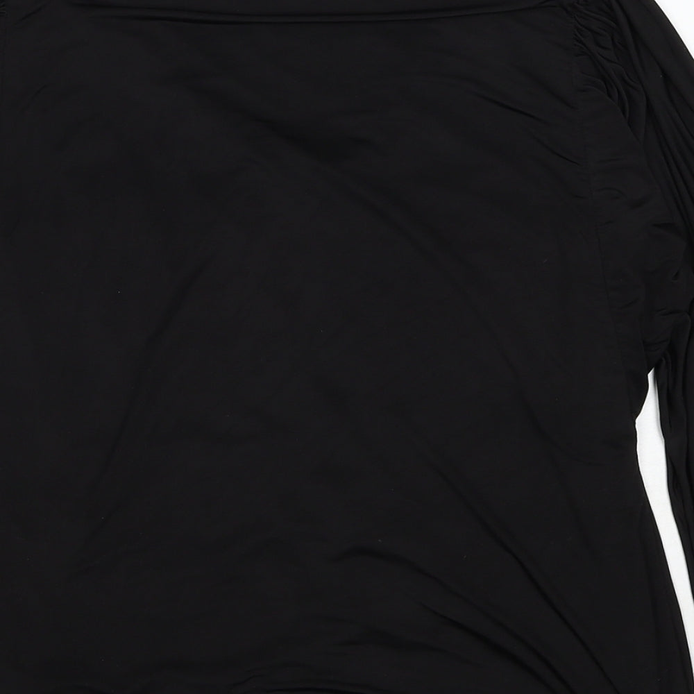 Womens UK Size 10 Debenhams Black Basic Blouse
