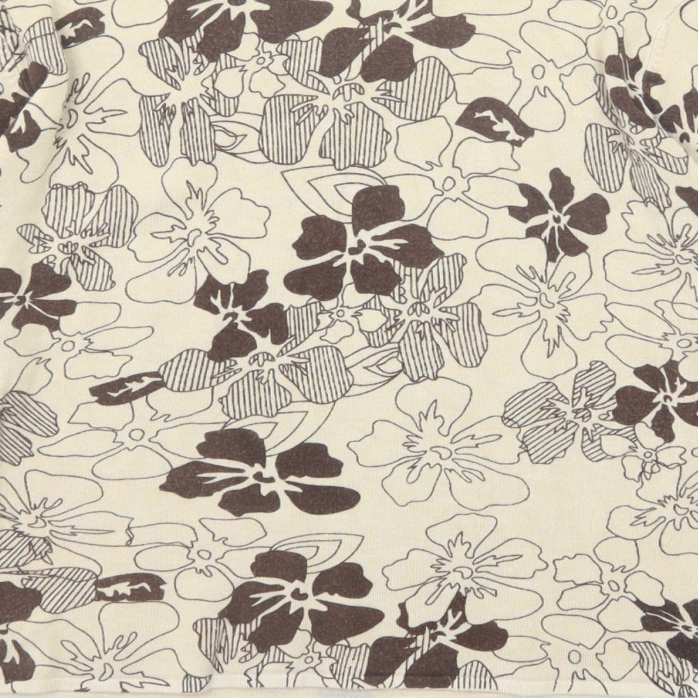 Tiffany Womens Beige Round Neck Floral Viscose Pullover Jumper Size 14 - Size 14-16
