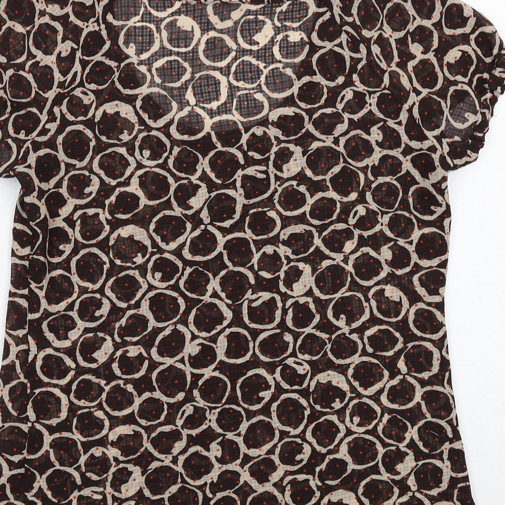 Womens UK Size 8 Marks and Spencer Brown Basic Blouse