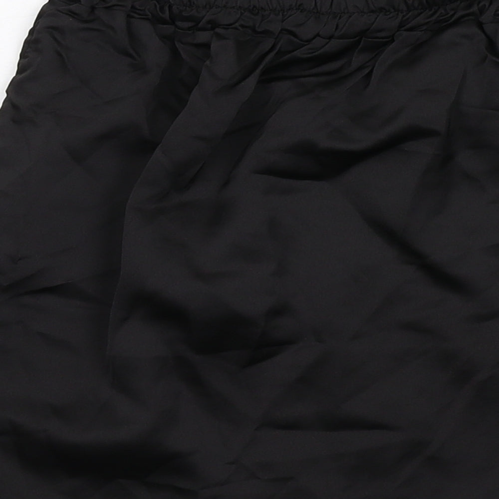 Boohoo Womens Black Polyester A-Line Skirt Size 8
