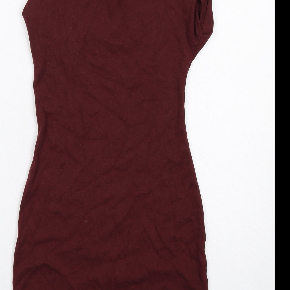 American Apparel Womens Purple Cotton Bodycon Size XS Off the Shoulder Pullover