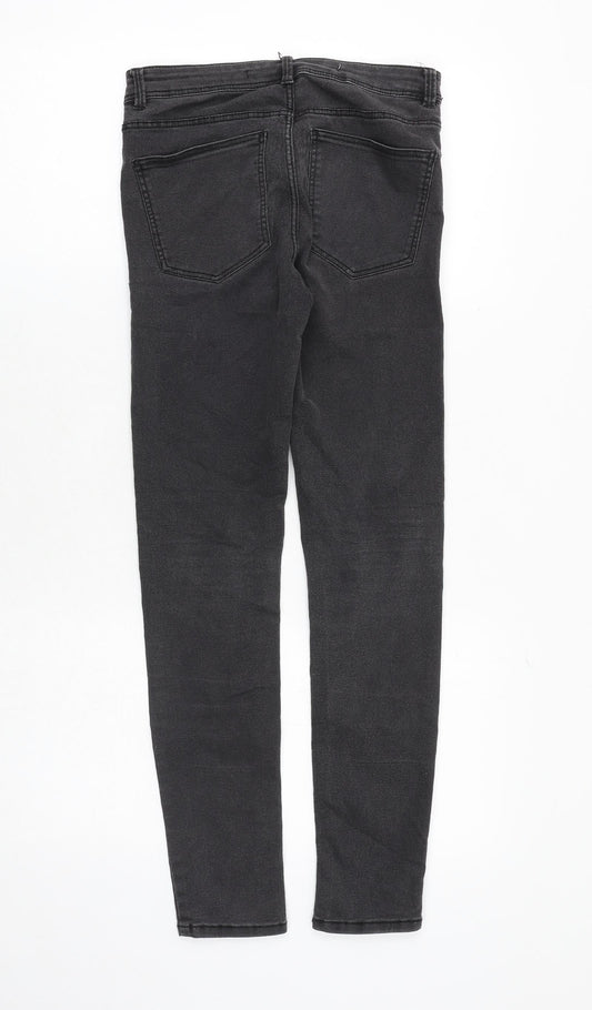 Zara Womens Grey Cotton Skinny Jeans Size 26 in Regular Zip