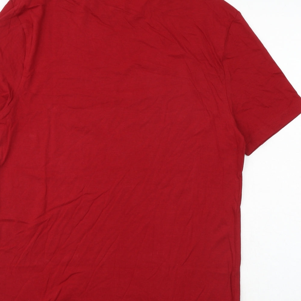Womens UK Size S Marks and Spencer Red Basic T-Shirt