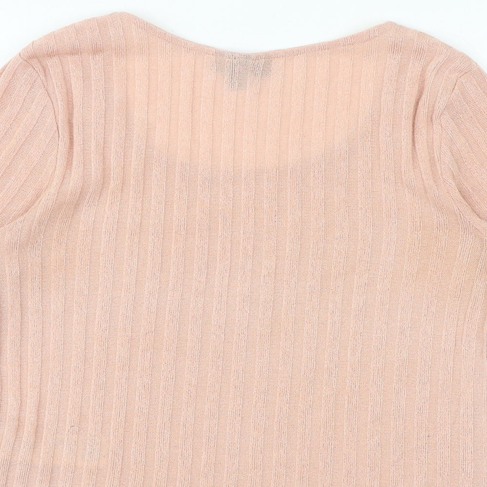 Womens UK Size 10 Topshop Pink Basic T-Shirt