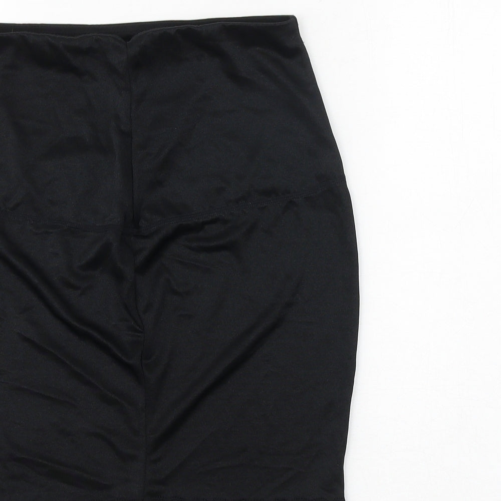 M&Co Womens Black Nylon Pettiskirt Skirt Size 16