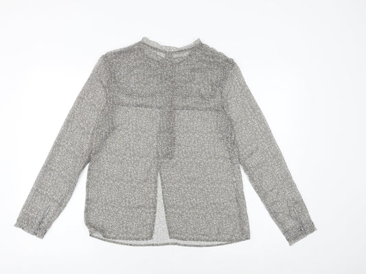 Womens UK Size S Mango Grey Basic Blouse