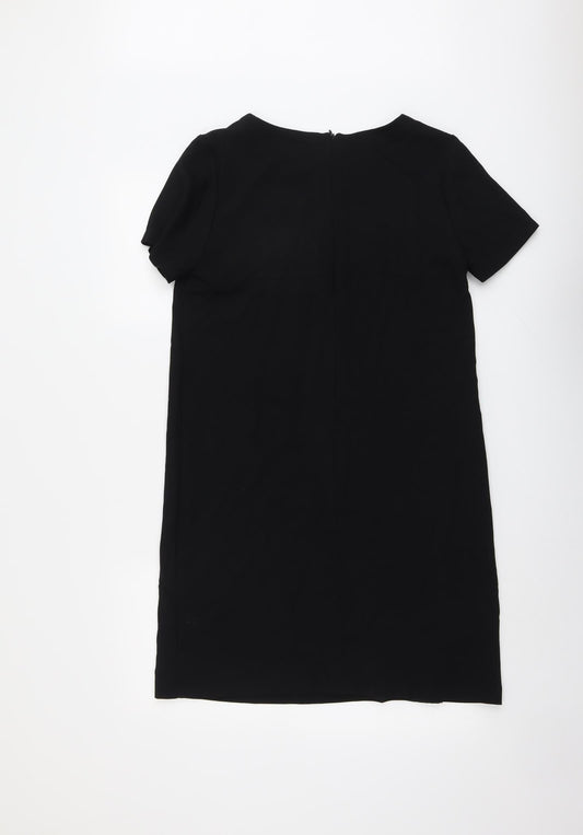 NEXT Womens Black Polyester A-Line Size 10 Roll Neck Zip