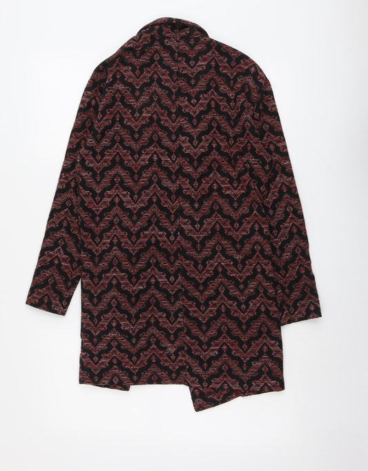 Miss Selfridge Womens Red Geometric Jacket Blazer Size 6 - Longline