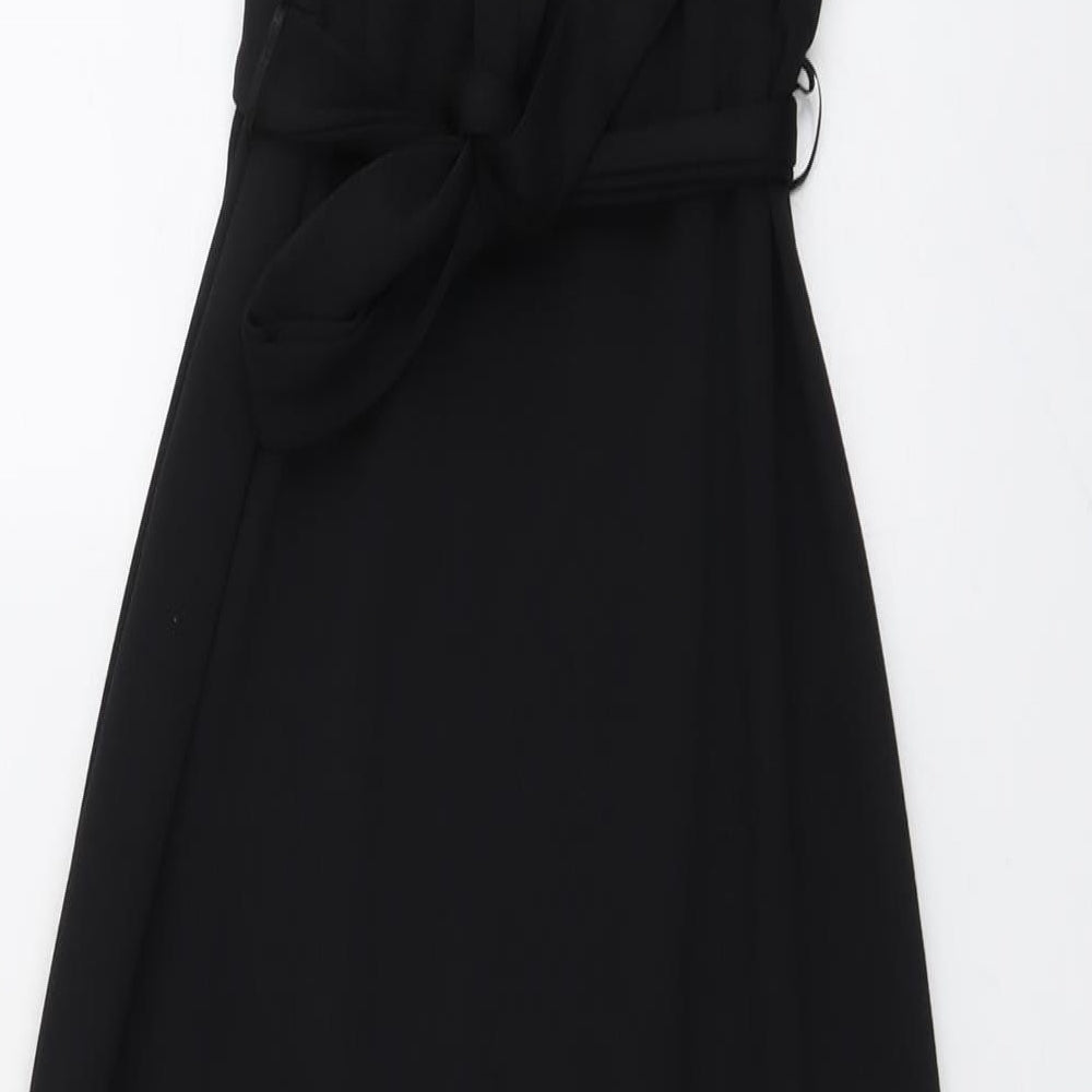 Izabel London Womens Black Polyester Maxi Size 12 Round Neck Pullover