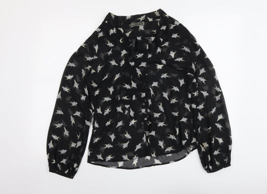 Womens UK Size 12 Mint Velvet Black Basic Button-Up