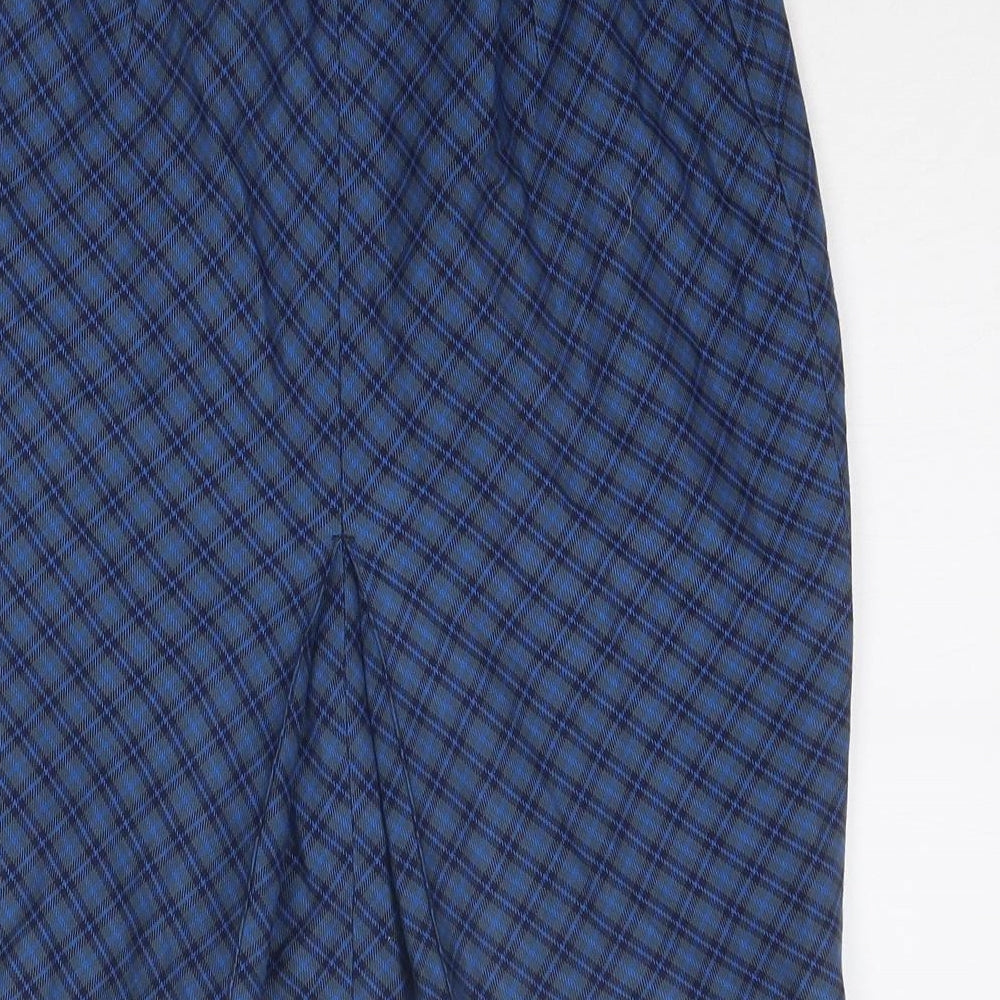 Monkhouse Womens Blue Geometric Polyester A-Line Skirt Size 30 in Zip