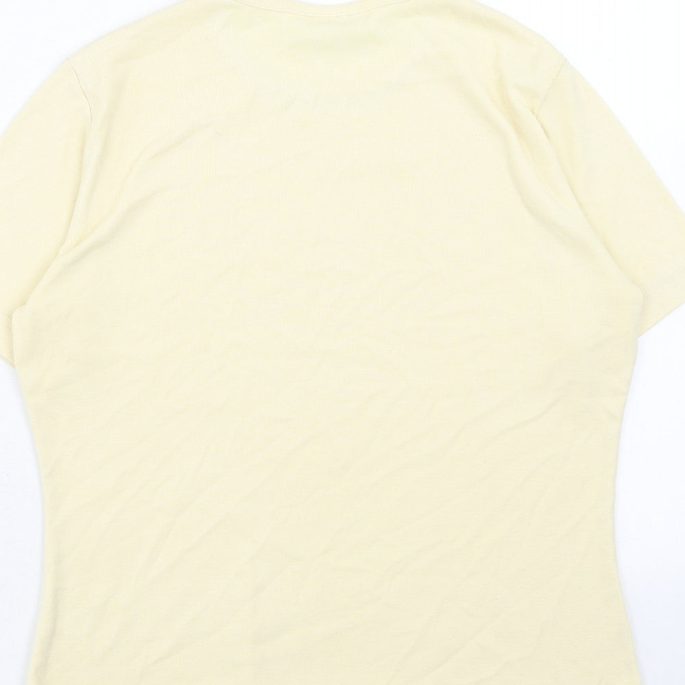 Womens UK Size 14 Dorothy Perkins Yellow Basic T-Shirt
