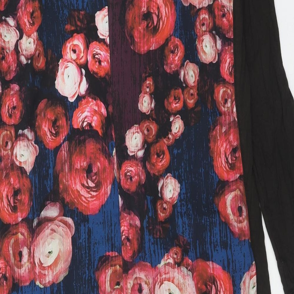 Fenn Wright Manson Womens Pink Floral Polyester A-Line Size 14 Round Neck Zip