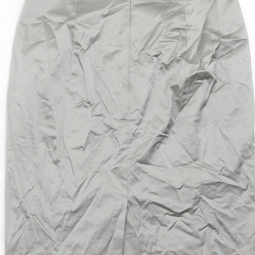 Ann Taylor Womens Grey Cotton A-Line Skirt Size 10 Zip