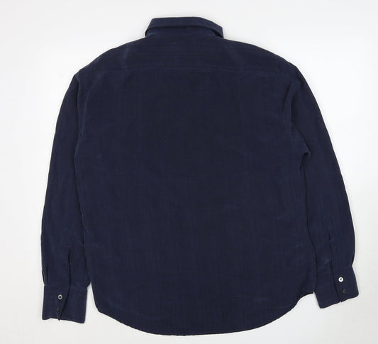 Mens UK Size L NEXT Blue Button-Up Long Sleeve Casual Shirt