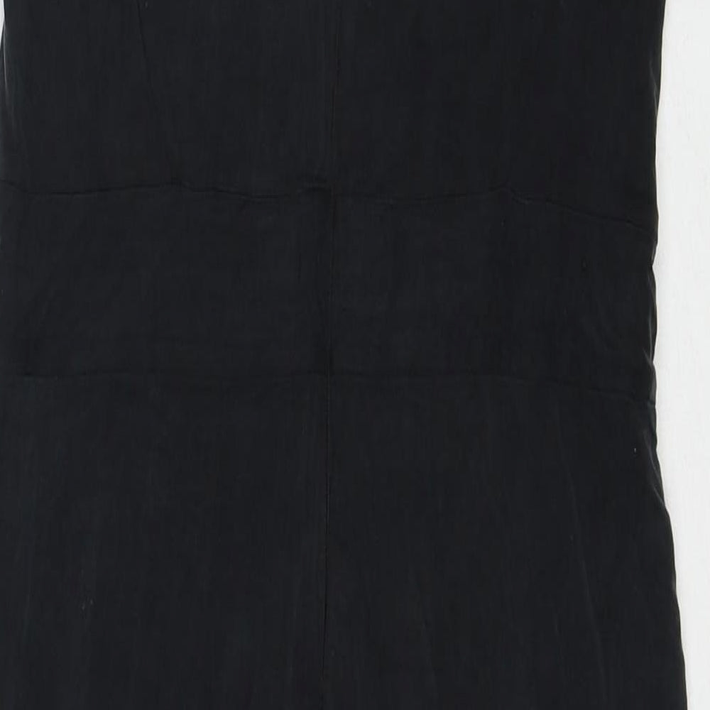 French Connection Womens Black Cupro A-Line Size 10 Round Neck Zip