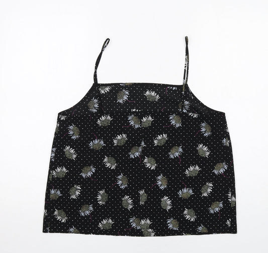 Womens UK Size 14 Topshop Black Camisole Tank
