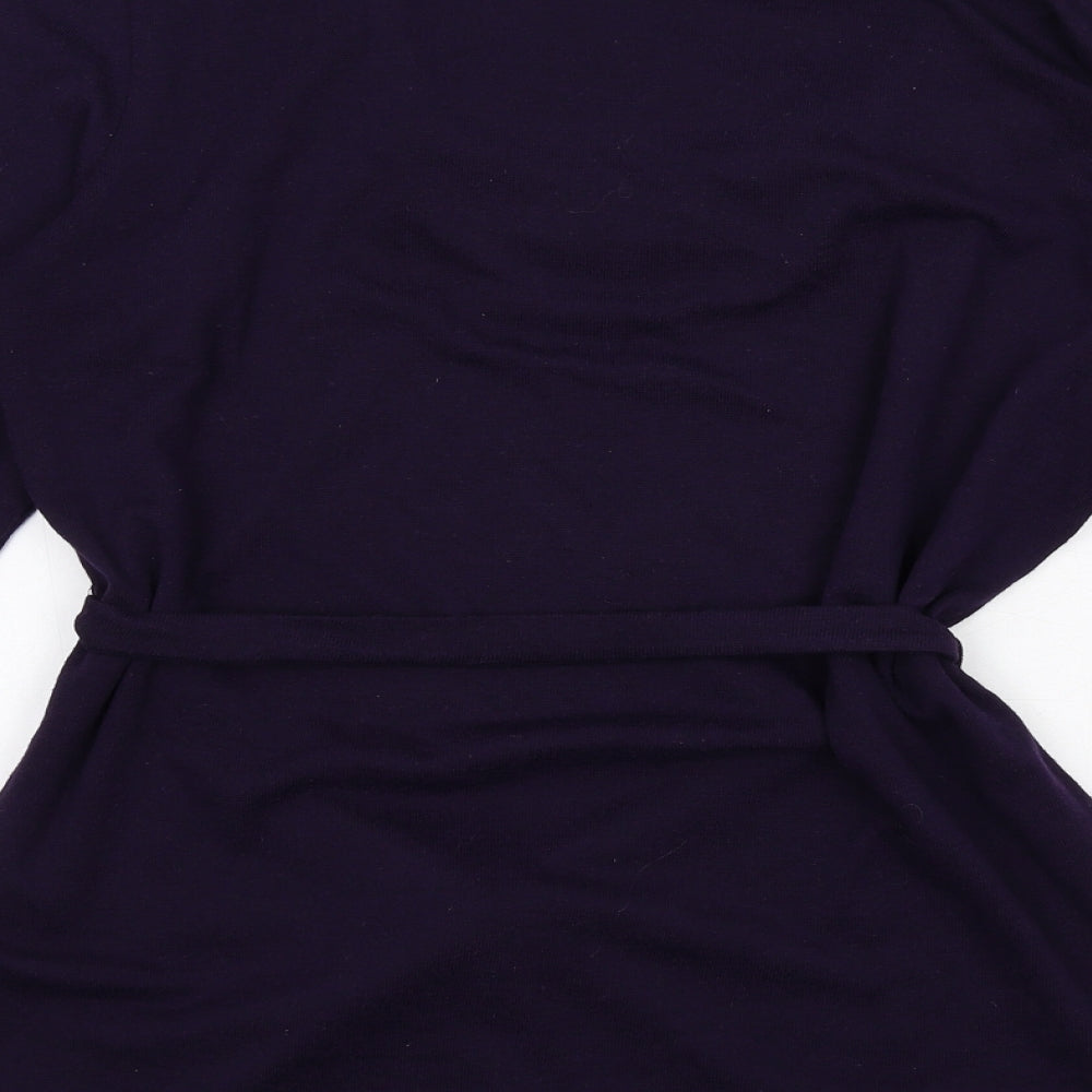 Epilogue Womens Purple Cowl Neck Polyester Pullover Jumper Size 16