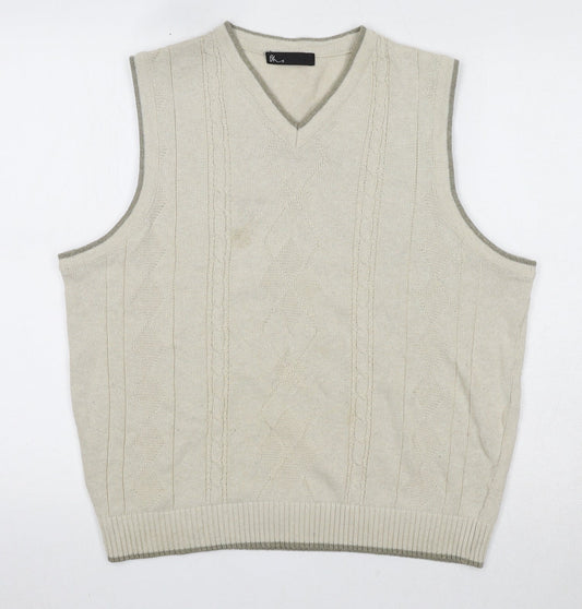 Mens UK Size S BHS Beige Vest Jumper