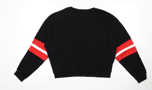 Bershka Womens Black Acrylic Pullover Sweatshirt Size M Pullover