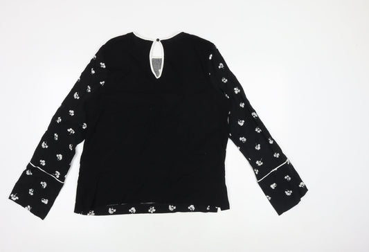 Womens UK Size 10 Warehouse Black Basic Blouse