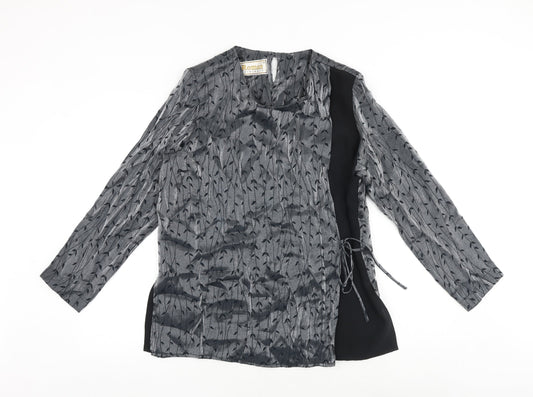 Womens UK Size 14 Roman Grey Wrap Blouse