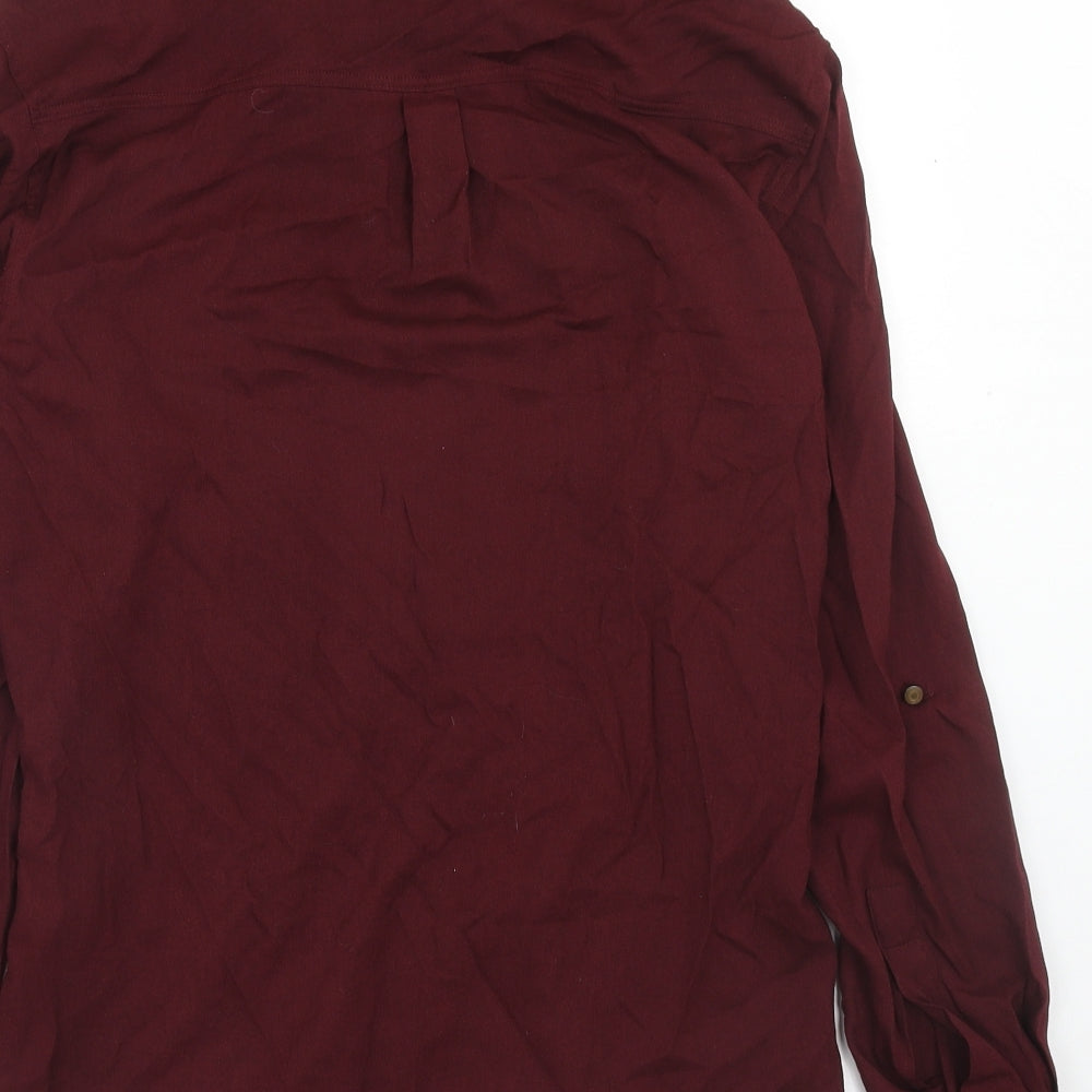 Womens UK Size 8 NEXT Red Basic Button-Up