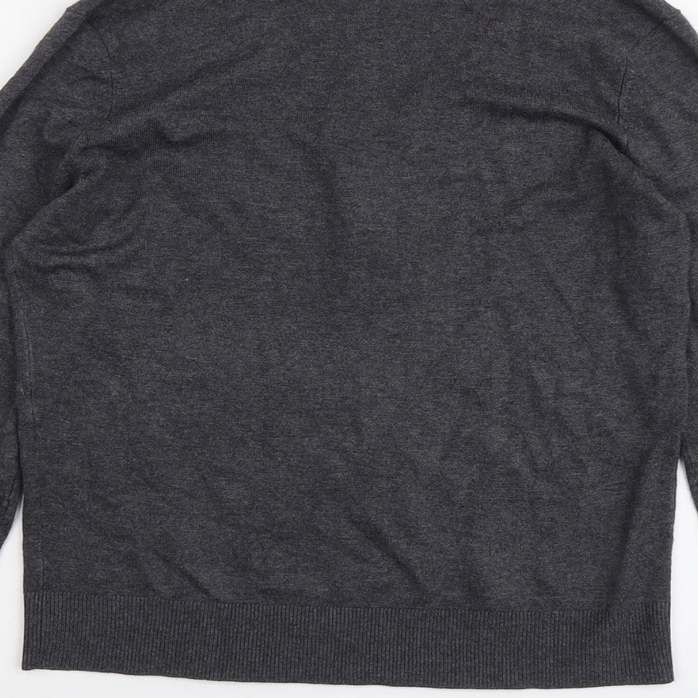 La Redoute Womens Grey V-Neck Viscose Pullover Jumper Size 10