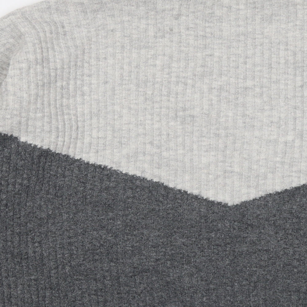Marks and Spencer Womens Grey High Neck Acrylic Pullover Jumper Size M