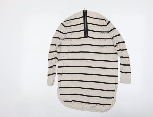 Womens UK Size 10 Warehouse Beige Pullover Jumper