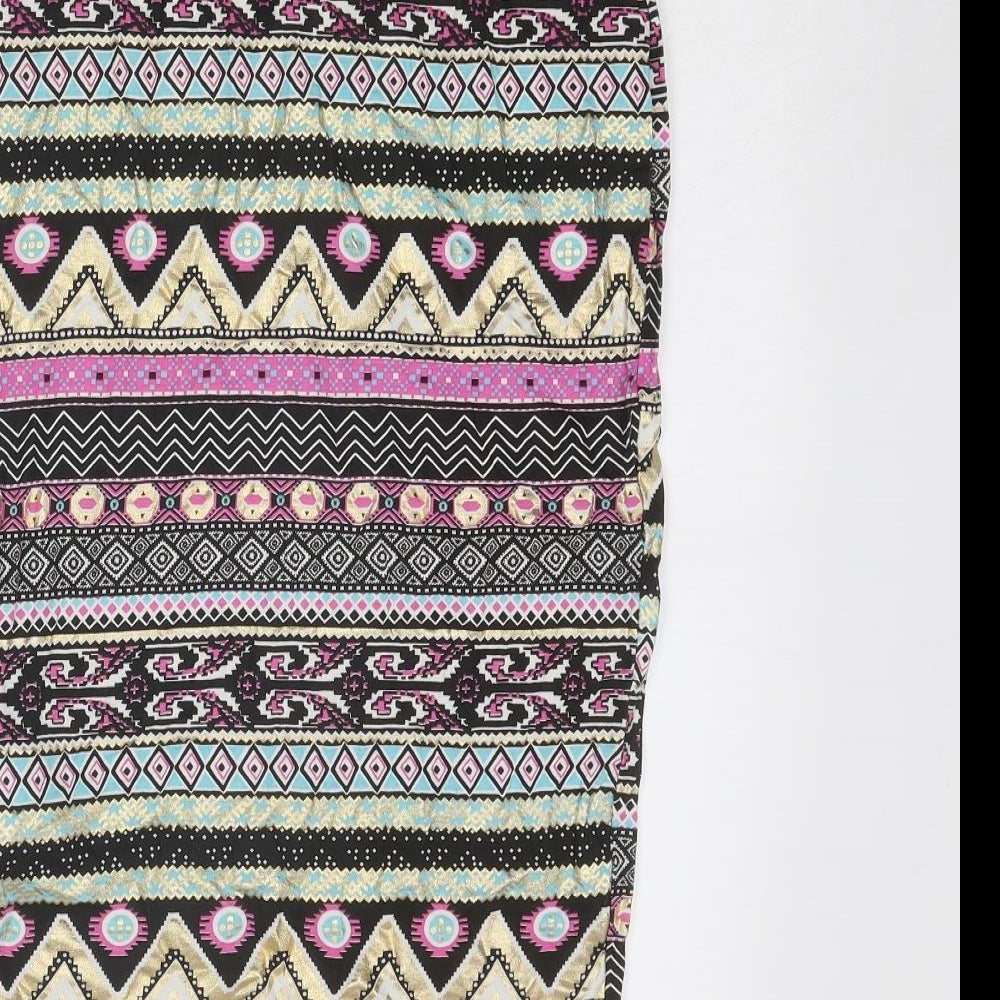 Cameo Rose Womens Multicoloured Geometric Viscose A-Line Skirt Size 26 in