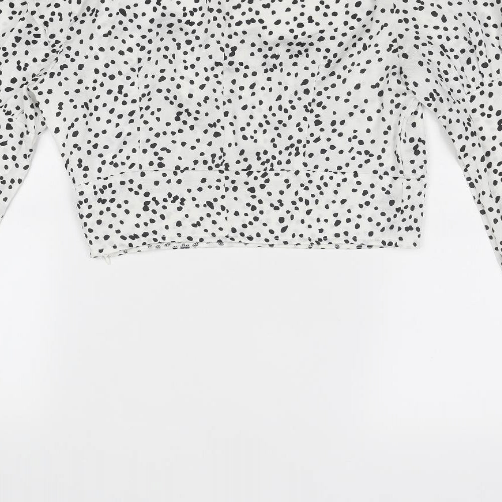 Womens UK Size 8 Missguided White Cropped Blouse