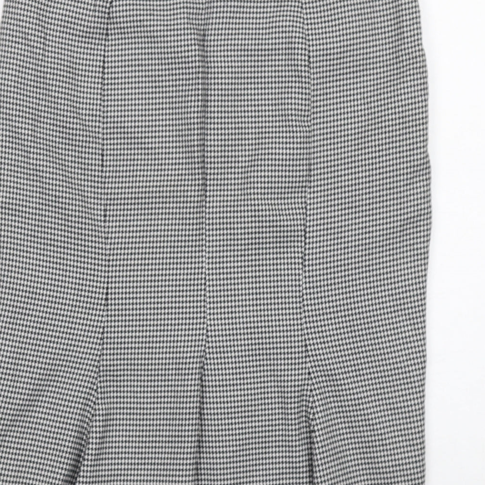 Miss Selfridge Womens Black Geometric Polyester A-Line Skirt Size 10 Zip